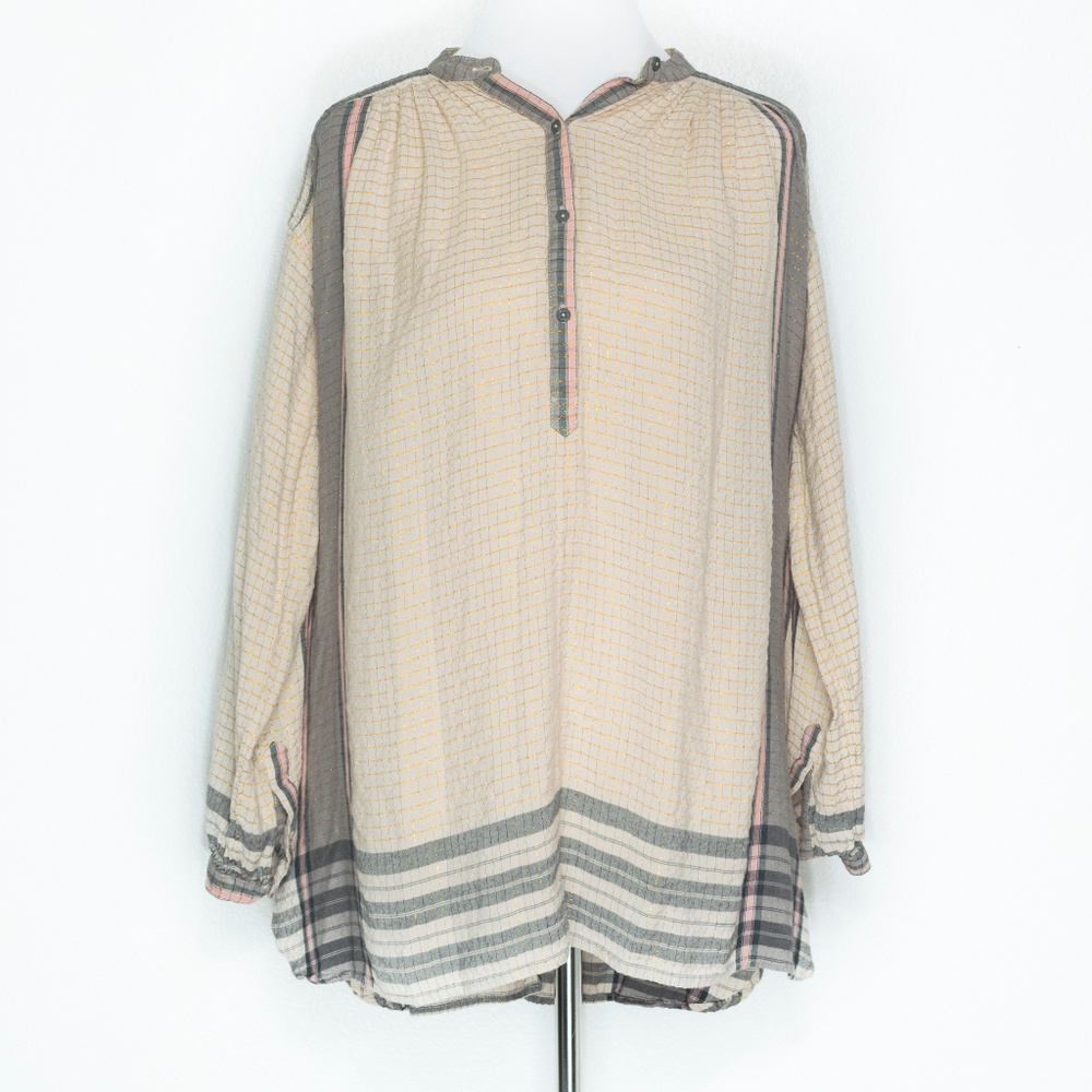 Free People Pink Plaid Tunic Top